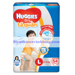 BỈM - TÃ QUẦN HUGGIES SIZE L - 54 MIẾNG (CHO TRẺ 9 - 14KG)