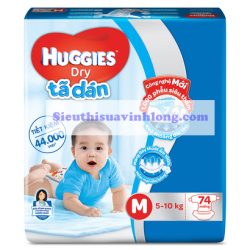 BỈM - TÃ DÁN HUGGIES SIZE M - 74 MIẾNG (CHO TRẺ 5 - 10KG)