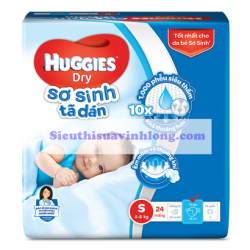 BỈM - TÃ DÁN HUGGIES SIZE S - 24 MIẾNG (CHO BÉ 4 - 8KG)