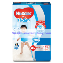 BỈM - TÃ DÁN HUGGIES SIZE XL - 62 MIẾNG (CHO TRẺ 11 - 16KG)