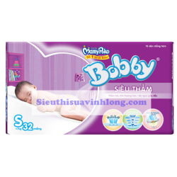 BỈM - TÃ DÁN BOBBY SIZE S SIÊU THẤM - 32 MIẾNG (CHO BÉ DƯỚI 7KG)