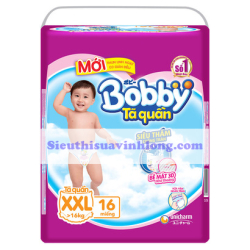 BỈM - TÃ QUẦN BOBBY SIZE XXL - 16 MIẾNG (CHO BÉ TRÊN 16KG)