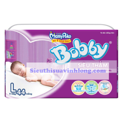 BỈM - TÃ DÁN BOBBY SIZE L - 44 MIẾNG SIÊU THẤM (CHO BÉ 9 - 13KG)