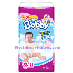 BỈM - TÃ DÁN BOBBY SIZE XL - 38 MIẾNG (CHO BÉ 12 - 17KG)